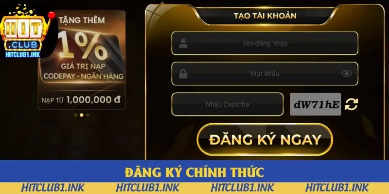 4 bước đăng ký trở thành người dùng chính thức của Hitclub
